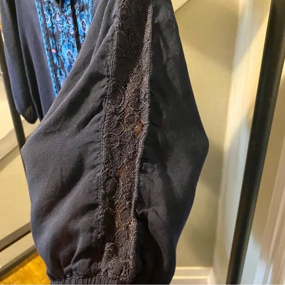 Mossimo dark blue peasant blouse size S - Picture 3 of 10